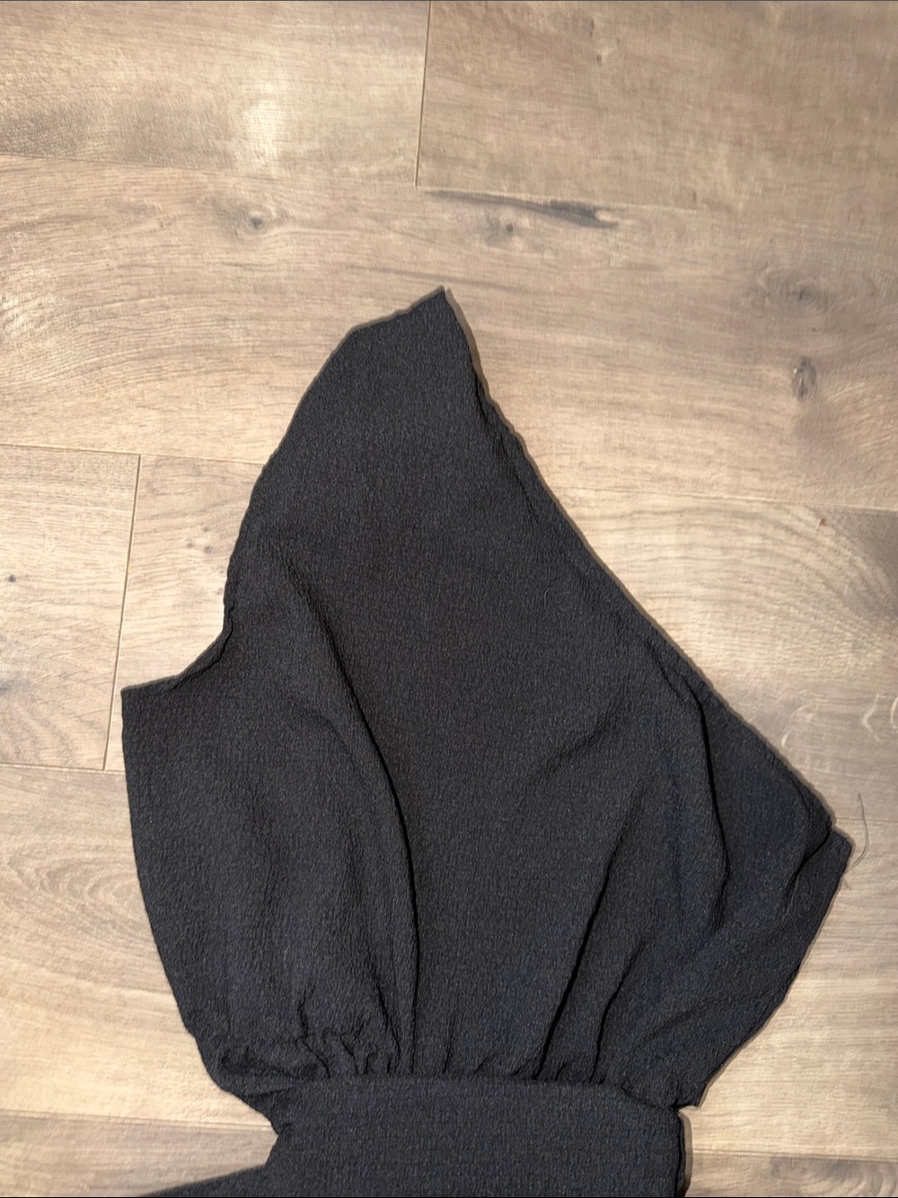 Classic Black One-Shoulder Romper - Picture 3 of 7